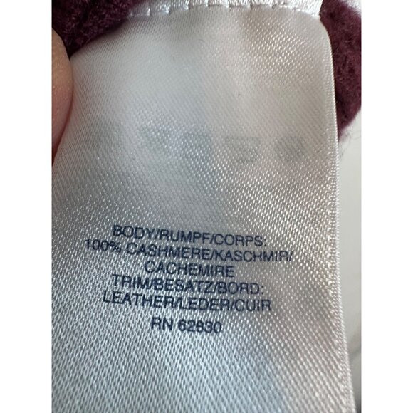 Lands’ End 100% Cashmere Sweater Mens L Burgundy 1/4 Zip Pullover Luxury Soft - Picture 5 of 7
